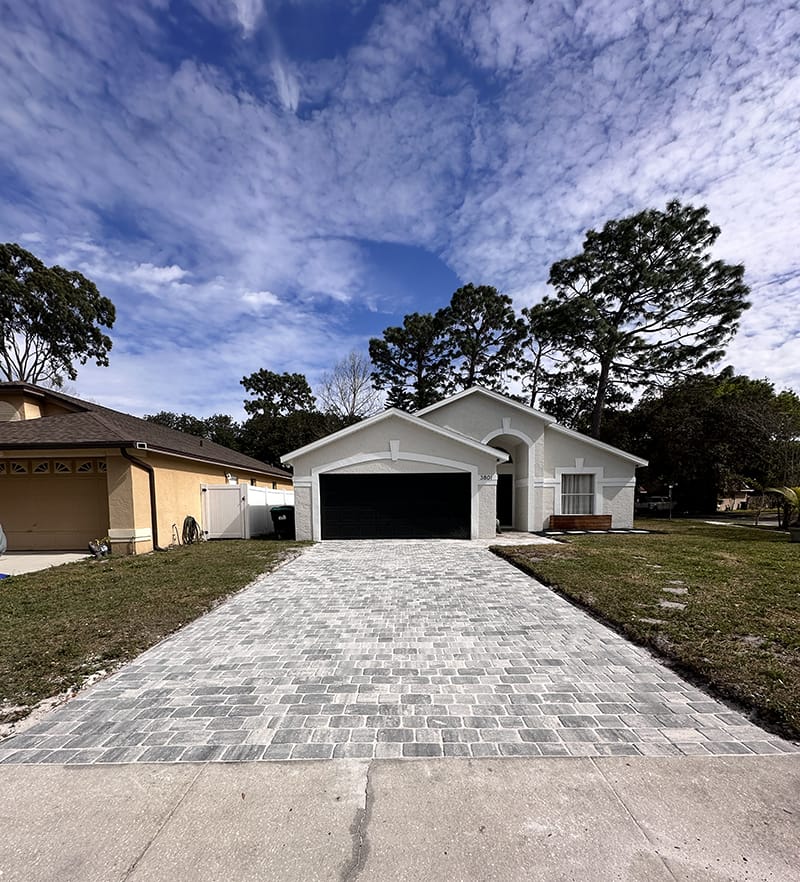 New stone driveway